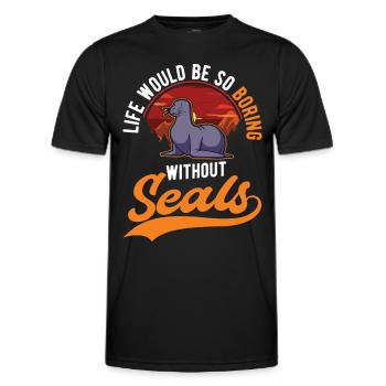 La vie serait si ennuyeuse sans Seal Sea Lion Robbe - T-shirt sport Homme - noir - Devant - AI Model Male 178 dark (178cm)