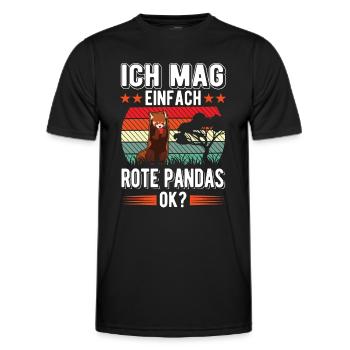 Ich mag einfach Rote Pandas - Männer Funktions-T-Shirt - Schwarz - Vorne - AI Model Male 178 dark (178cm)