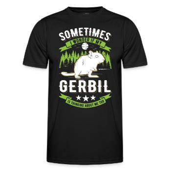 Gerbille Cadeau Rat de course Gerbille - T-shirt sport Homme - noir - Devant - AI Model Male 178 dark (178cm)