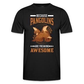 Parce que les pangolins sont géniaux - T-shirt sport Homme - noir - Devant - AI Model Male 178 dark (178cm)