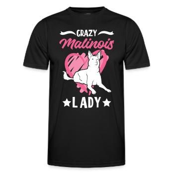 Crazy Malinois lady Mechelse Herder - Männer Funktions-T-Shirt - Schwarz - Vorne - AI Model Male 178 dark (178cm)