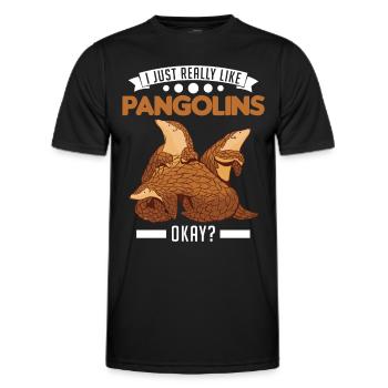 J’aime vraiment les pangolins, d’accord - T-shirt sport Homme - noir - Devant - AI Model Male 178 dark (178cm)