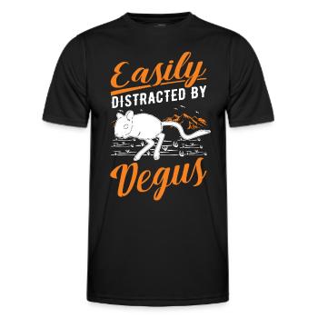 Easily distracted by Degus - Männer Funktions-T-Shirt - Schwarz - Vorne - AI Model Male 178 dark (178cm)
