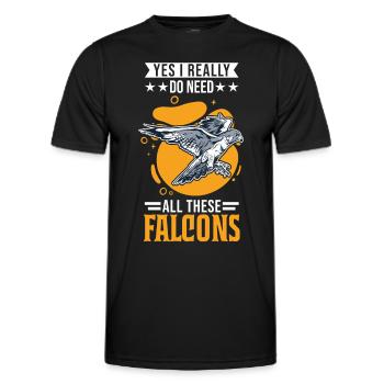 Falcon Gift Falcon Breeding Falcon Breeder Falconer - Men's Functional T-Shirt - black - Front - AI Model Male 178 dark (178cm)