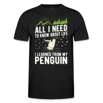 Pingouin Cadeau Pingouin - T-shirt sport Homme - noir - Devant - AI Model Male 178 dark (178cm)