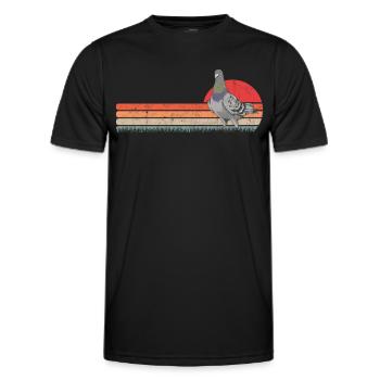 Taube Retro Taubenzüchter Vintage - Männer Funktions-T-Shirt - Schwarz - Vorne - AI Model Male 178 dark (178cm)