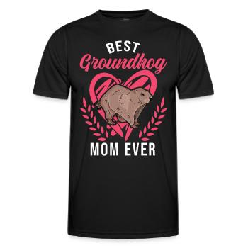 Murmeltier Mama Groundhog Mom Woodchuck - Männer Funktions-T-Shirt - Schwarz - Vorne - AI Model Male 178 dark (178cm)