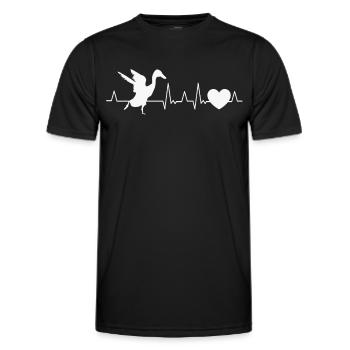 Indian Running Heartbeat Bottle Duck - Men's Functional T-Shirt - black - Front - AI Model Male 178 dark (178cm)