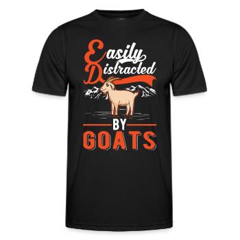 Facilement distrait par les chèvres Ziegenwirt Goat - T-shirt sport Homme - noir - Devant - AI Model Male 178 dark (178cm)