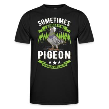 Pigeon pigeon fanciers city pigeon - Men's Functional T-Shirt - black - Front - AI Model Male 178 dark (178cm)