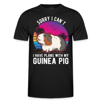 Guinea Pig Gift Guinea Pig - Men's Functional T-Shirt - black - Front - AI Model Male 178 dark (178cm)