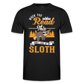 Sloth Gift Sloth - Men's Functional T-Shirt - black - Front - AI Model Male 178 dark (178cm)