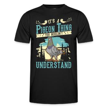 C’est un truc de pigeon pigeon fancier ville pigeon pigeon - T-shirt sport Homme - noir - Devant - AI Model Male 178 dark (178cm)