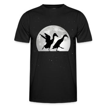 Canard Lune indien - T-shirt sport Homme - noir - Devant - AI Model Male 178 dark (178cm)