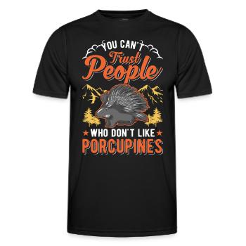 Porcupine lover Porcupine - Men's Functional T-Shirt - black - Front - AI Model Male 178 dark (178cm)