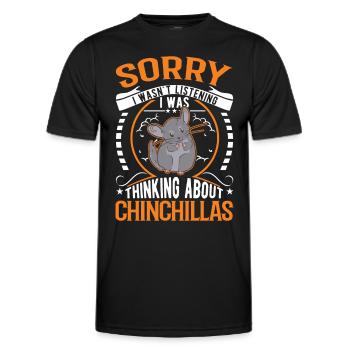 Chinchilla Gift Woolly Short-tailed Chinchilla - Men's Functional T-Shirt - black - Front - AI Model Male 178 dark (178cm)
