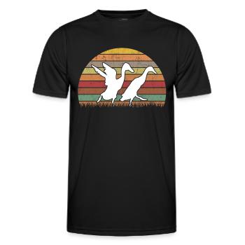 Indian Running Duck Retro Bottle Duck Vintage - T-shirt sport Homme - noir - Devant - AI Model Male 178 dark (178cm)