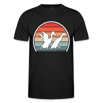Indian Running Duck Retro Bottle Duck Vintage - T-shirt sport Homme - noir - Devant - AI Model Male 178 dark (178cm)