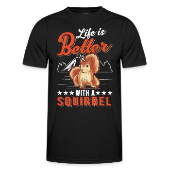 La vie est meilleure avec un écureuil - T-shirt sport Homme - noir - Devant - AI Model Male 178 dark (178cm)
