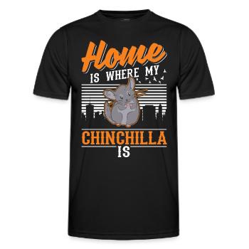 Maison où se trouve mon chinchilla - T-shirt sport Homme - noir - Devant - AI Model Male 178 dark (178cm)