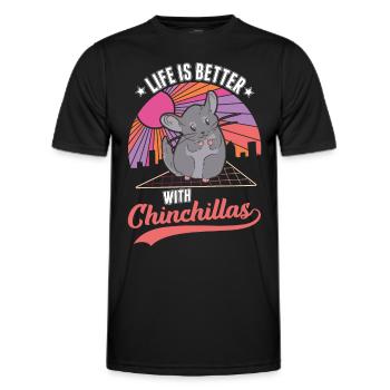 Das Leben ist besser mit Chinchillas - Männer Funktions-T-Shirt - Schwarz - Vorne - AI Model Male 178 dark (178cm)
