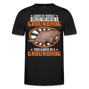Murmeltier Groundhog Marmot Waldmurmeltier - Männer Funktions-T-Shirt - Schwarz - Vorne - AI Model Male 178 dark (178cm)