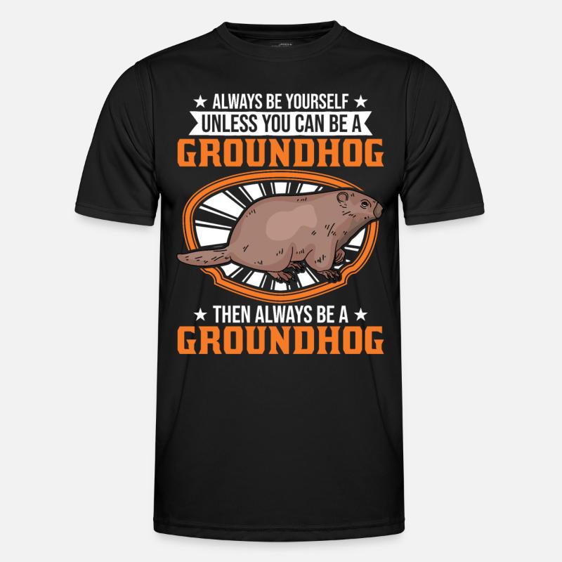 Murmeltier Groundhog Marmot Waldmurmeltier Männer Funktions-T-Shirt