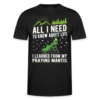 Gottesanbeterin Mantis Fangschrecke - Männer Funktions-T-Shirt - Schwarz - Vorne - AI Model Male 178 dark (178cm)
