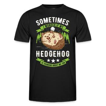 Igel Geschenk Stacheligel - Männer Funktions-T-Shirt - Schwarz - Vorne - AI Model Male 178 dark (178cm)