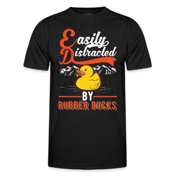 Facilement distrait par Rubber Ducks Rubber Duck - T-shirt sport Homme - noir - Devant - AI Model Male 178 dark (178cm)