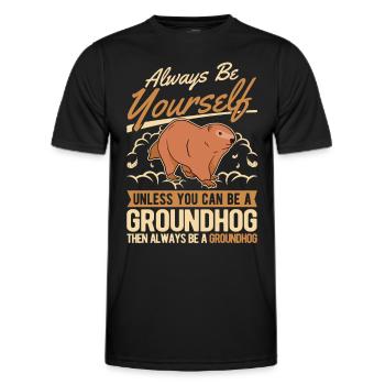 Murmeltier Groundhog Marmot Waldmurmeltier - Männer Funktions-T-Shirt - Schwarz - Vorne - AI Model Male 178 dark (178cm)