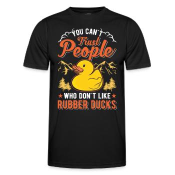 Rubber Duck Gift Squeaky Duck Bathing Duck - Men's Functional T-Shirt - black - Front - AI Model Male 178 dark (178cm)