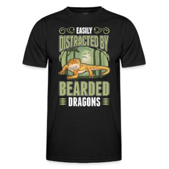 Facilement distrait par Bearded Dragons Bartagame - T-shirt sport Homme - noir - Devant - AI Model Male 178 dark (178cm)