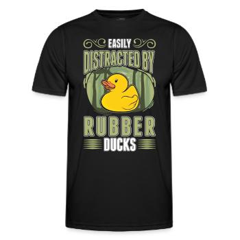 Facilement distrait par Rubber Ducks Rubber Duck - T-shirt sport Homme - noir - Devant - AI Model Male 178 dark (178cm)