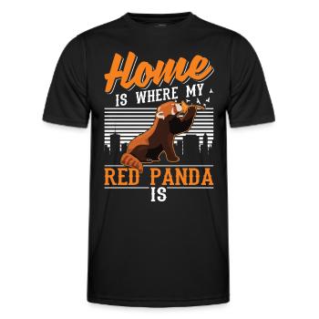Home is where my Red Panda is Roter Panda - Men's Functional T-Shirt - black - Front - AI Model Male 178 dark (178cm)