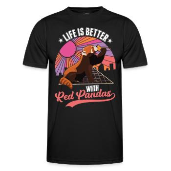 La vie est meilleure avec Red Panda de Red Panda - T-shirt sport Homme - noir - Devant - AI Model Male 178 dark (178cm)