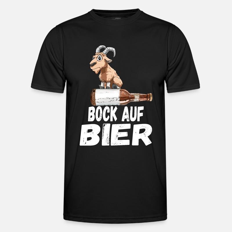 Bock auf Bier - Männer Funktions-T-Shirt - Schwarz