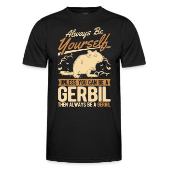 Gerbil Gift Racing Rat Gerbil - Men's Functional T-Shirt - black - Front - AI Model Male 178 dark (178cm)