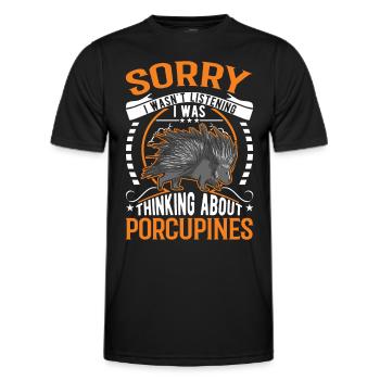 Porcupine Gift Porcupine - Men's Functional T-Shirt - black - Front - AI Model Male 178 dark (178cm)