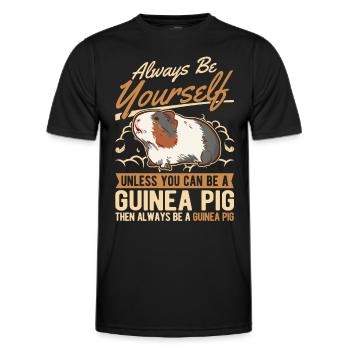 Cochon d’Inde Cadeau Cochon d’Inde - T-shirt sport Homme - noir - Devant - AI Model Male 178 dark (178cm)