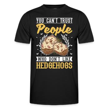 Hedgehog Gift Stacheligel - Men's Functional T-Shirt - black - Front - AI Model Male 178 dark (178cm)