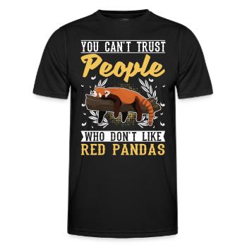 Red Panda Gift Cat Bear - Men's Functional T-Shirt - black - Front - AI Model Male 178 dark (178cm)