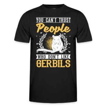 Gerbille Cadeau Rat de course mongol Gerbille - T-shirt sport Homme - noir - Devant - AI Model Male 178 dark (178cm)