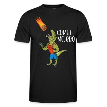 Comet Me Bro Funny T-Rex Dinosaurier Wortspiel Gym Workout - Männer Funktions-T-Shirt - Schwarz - Vorne - AI Model Male 178 dark (178cm)
