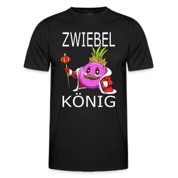 Zwiebel König - Männer Funktions-T-Shirt - Schwarz - Vorne - AI Model Male 178 dark (178cm)