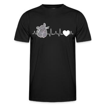 Chinchilla Herzschlag - Männer Funktions-T-Shirt - Schwarz - Vorne - AI Model Male 178 dark (178cm)