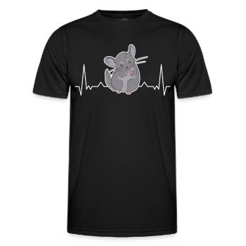 Chinchilla Herzschlag - Männer Funktions-T-Shirt - Schwarz - Vorne - AI Model Male 178 dark (178cm)