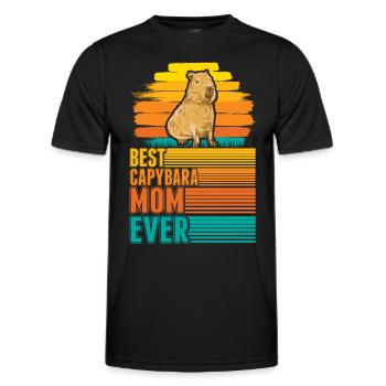 Meilleure maman Capybara de tous les temps Wasserschwein Mama - T-shirt sport Homme - noir - Devant - AI Model Male 178 dark (178cm)