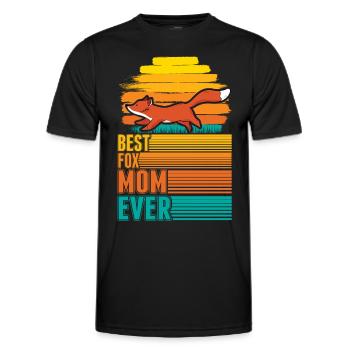 Best Fox Mom Ever Fuchs Mama - Men's Functional T-Shirt - black - Front - AI Model Male 178 dark (178cm)