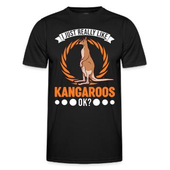 Ich mag einfach Kängurus Ausralien - Männer Funktions-T-Shirt - Schwarz - Vorne - AI Model Male 178 dark (178cm)